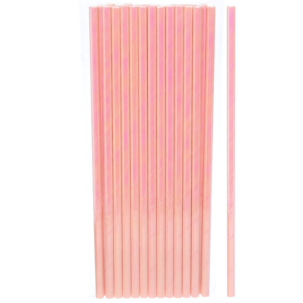 Трубочка для коктейля «Волшебство» 19,5 см d-6 мм (набор 25 шт), розовый