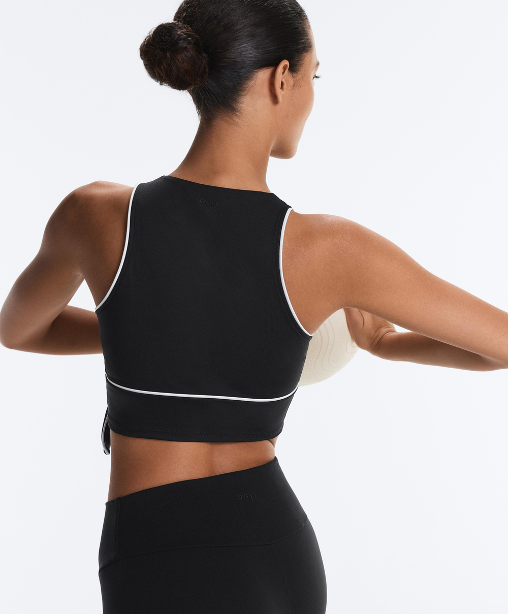 Oysho Топ без рукавов Comfortlux с завязками, черный