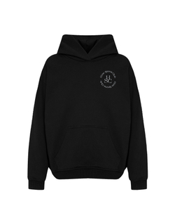 Комплект: толстовка и брюки из футера на кнопках черный