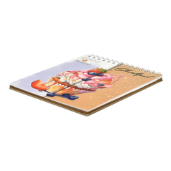 Скетчпад 125х150 мм, 40 л, блок - белый офсет, крафт-бумага 80 г/м², арт. 67991 МАФФИН /обложка полноцветная печать, гребень по короткой стороне, матовая ламинация,