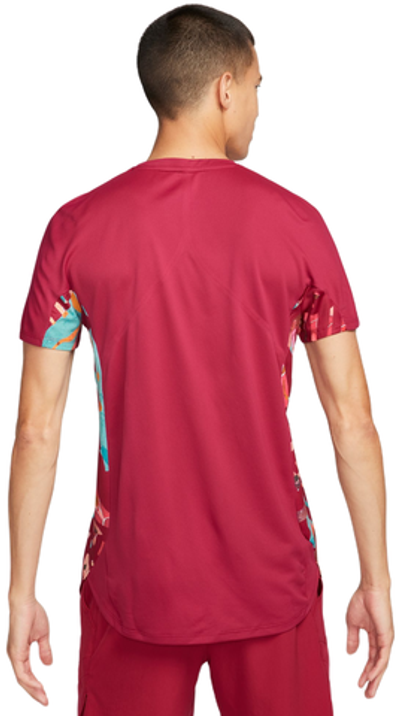 Мужская теннисная футболка Nike Court Dri-Fit Slam Tennis Top - noble red/white