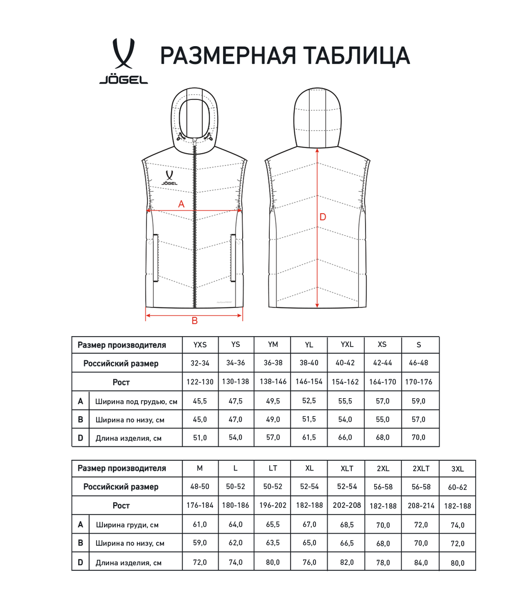 Жилет утепленный c капюшоном JÖGEL ESSENTIAL PerFormPROOF Padded Hooded Vest, черный