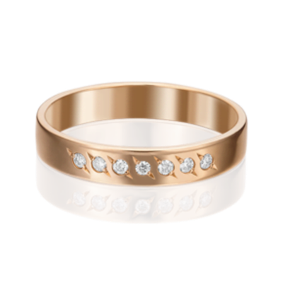 Обручальное кольцо из красного золота c бриллиантами 01-1141-00-101-1110-30