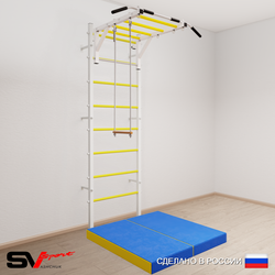 Шведская стенка Sv Sport усиленная 6324 (Турник рукоход/Трапеция/Мат 1м)