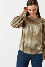 22737 Блузка женская (хаки принт)