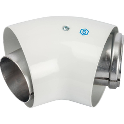 Элемент дымохода отвод коаксиальный 45°  Ø60/100, п/м уплотнения и хомут в комплекте