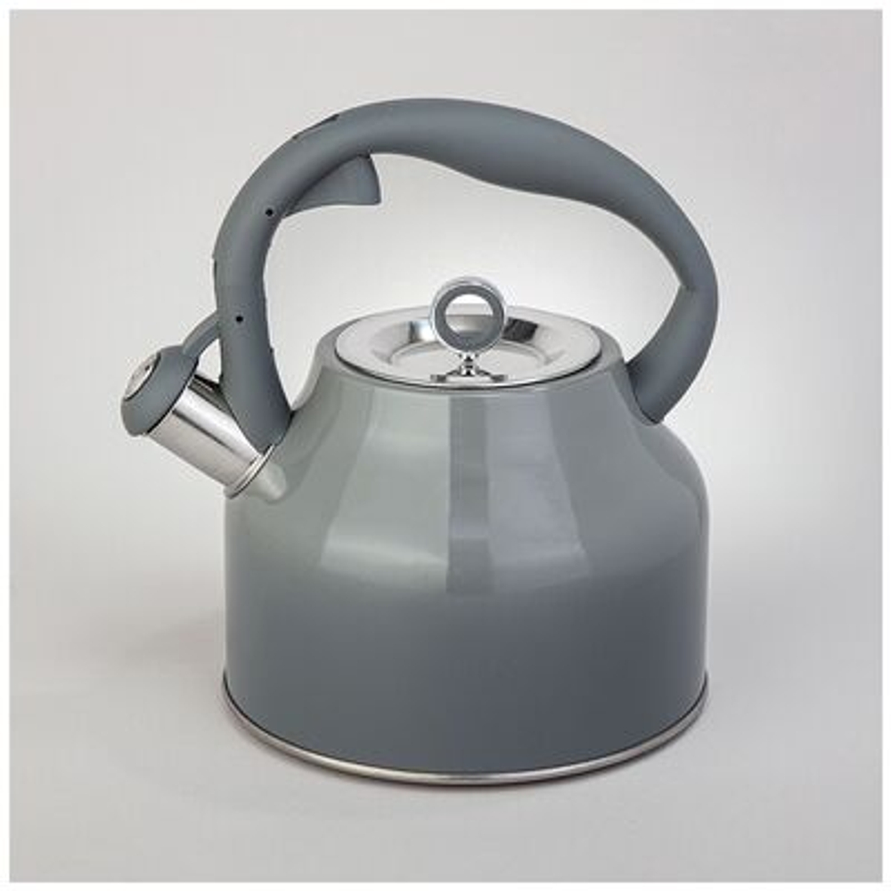 ЧАЙНИК AGNESS СО СВИСТКОМ, 2,8 Л, ИНДУКЦИЯ, ЦВЕТ - СЕРЫЙ ГРАДИЕНТ