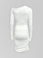 Платье 2667 короткое с длинным рукавом и затяжками по бокам