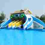 Надувной наземный аквапарк для двух бассейнов «Пляжный домик» 12*10*5 м