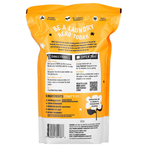Molly's Suds, Original, порошок для стирки, Citrus Grove, 2,28 кг (80,25 унции)