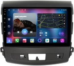 Магнитола для Mitsubishi Outlander XL, Peugeot 4007, Citroen C-Crosser (перфорированная рамка) - FarCar 8007PM монитор 9" QLED на Android 13, 8 ядер (TS18), CarPlay, 4G SIM-слот