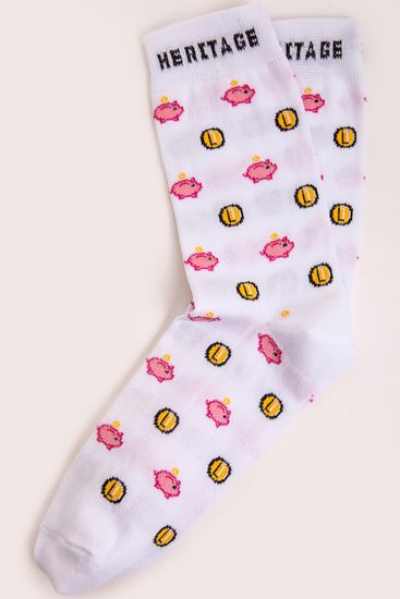 Носки ЗАПОРОЖЕЦ Свинки-Копилки 2 (женские) (Белый (Белый)