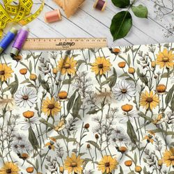 Ткань премиум Оксфорд 600D луговой гербарий