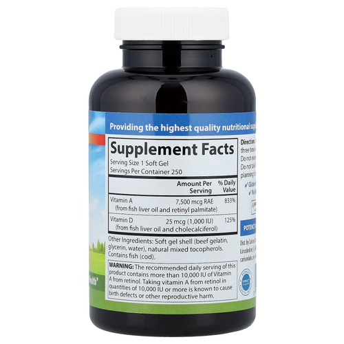 Carlson, Витамины A и D, 250 мягких таблеток
