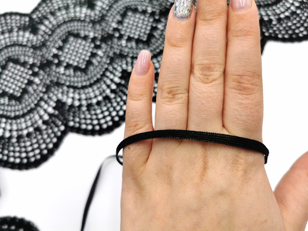 _Резинка для укрепления, 4мм, черный, м (Арт: RU-170)