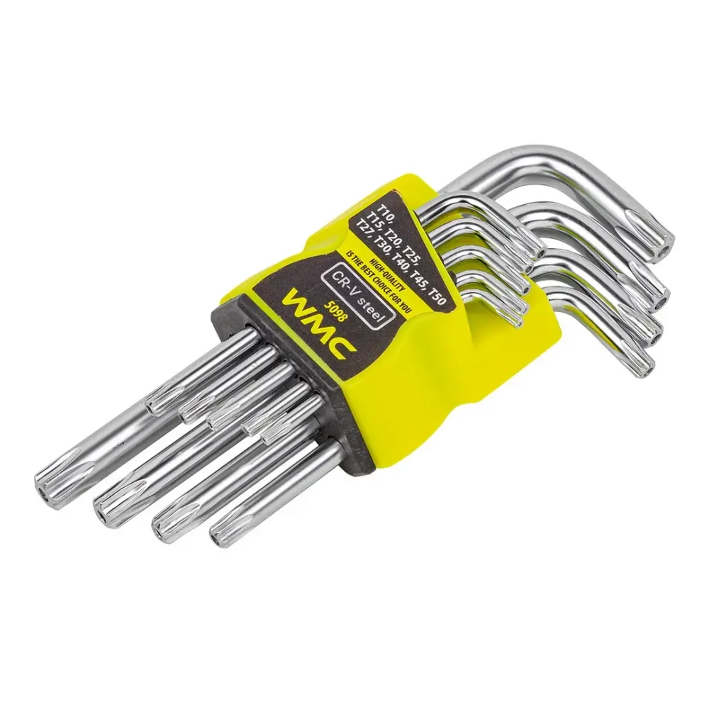 Набор ключей Г-образных Torx 9пр.(Т10,15,20,25,27,30,40,45,50)в блистере WMC TOOLS WMC-5098