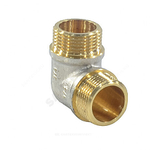 Угольник латунь никель реборда Ду 15 (1/2") НР/НР 9005 ГОСТ 32585-2013 Aquasfera 9005-01