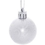Новогодние шары 4 см (набор 6 шт) «Микс фактур», серебро