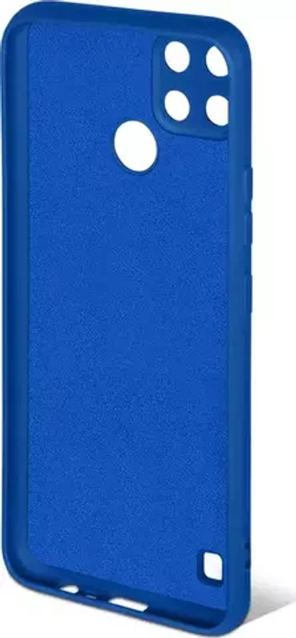 Силиконовый чехол с микрофиброй для Realme C21Y blue DF