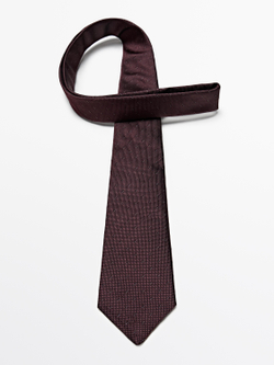 Massimo Dutti Галстук из 100% шелка, бургунди