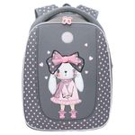 Ранец GRIZZLY анатомическая спинка, с брелоком, для девочек, "RABBIT", 36х29х18 см, RAf-292-3/2