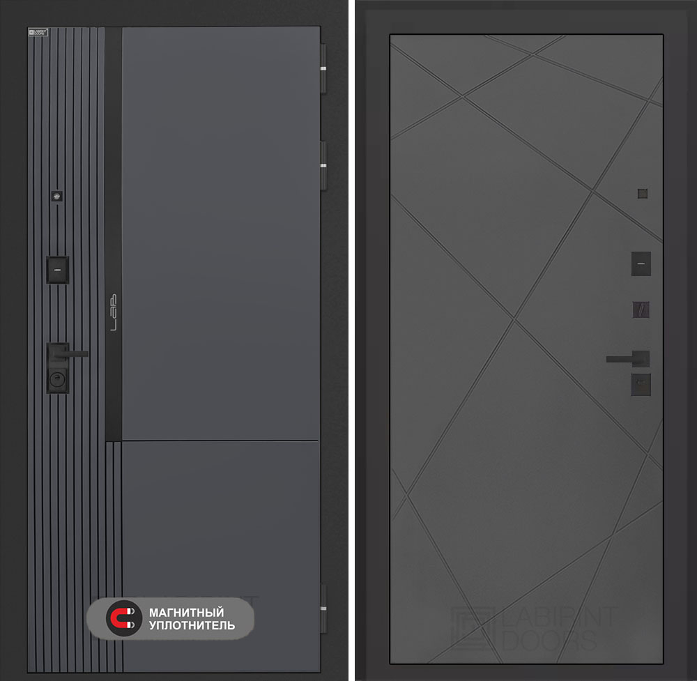 Входная дверь Лабиринт Лаб 2 Про - 24 Графит софт