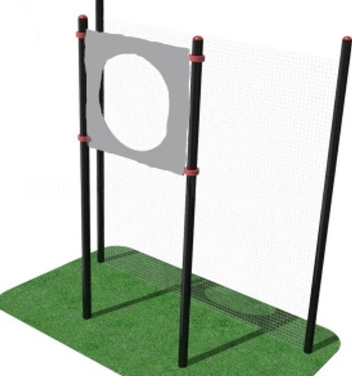 МИШЕНЬ НА СТОЙКАХ КРУГЛАЯ ДЛЯ ВЫПОЛНЕНИЯ ИСПЫТАНИЯ "МЕТАНИЕ ТЕННИСНОГО МЯЧА В ЦЕЛЬ ДИСТАНЦИЯ 6 М", ДИАМЕТР ОТВЕРСТИЯ 90 СМ