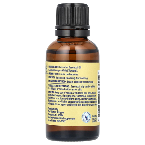 The Vitamin Shoppe, 100% чистое эфирное масло лаванды, 30 мл (1 жидк. унц.)