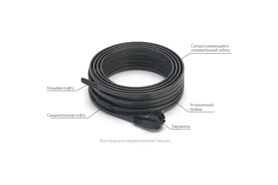 Греющий кабель саморегулирующийся PipeMate 10Вт/м 2м 42153