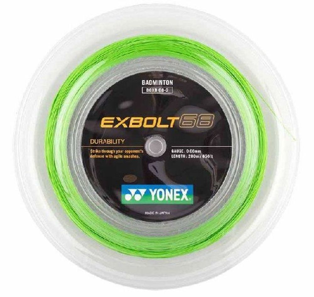 Струны для бадминтона Yonex Exbolt 68 (200 m) - lime green
