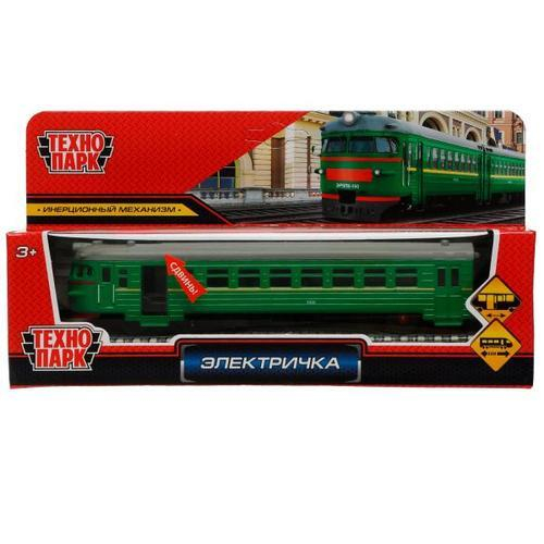 ЭЛЕКТРИЧКА  19 см, откр. двери, инерц, зеленая
