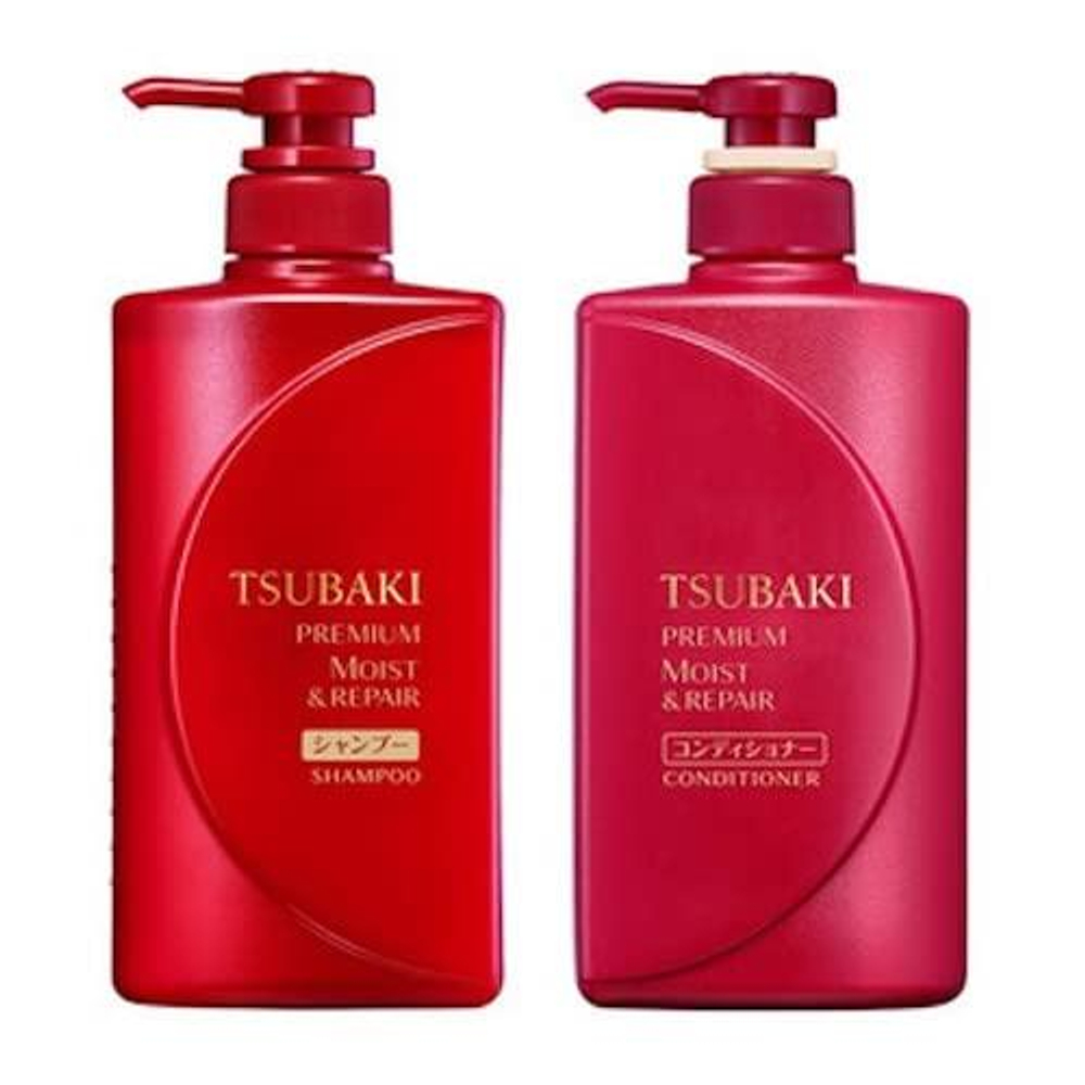 Набор увлажняющий Шампунь и Кондиционер для волос Tsubaki Premium Moist & Repair Shampoo & Conditioner Set, 490мл*2шт