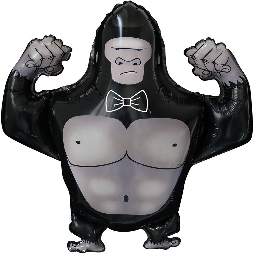 Шар (27''/69 см) Фигура, Горилла Джентльмен, Черный, 1 шт.