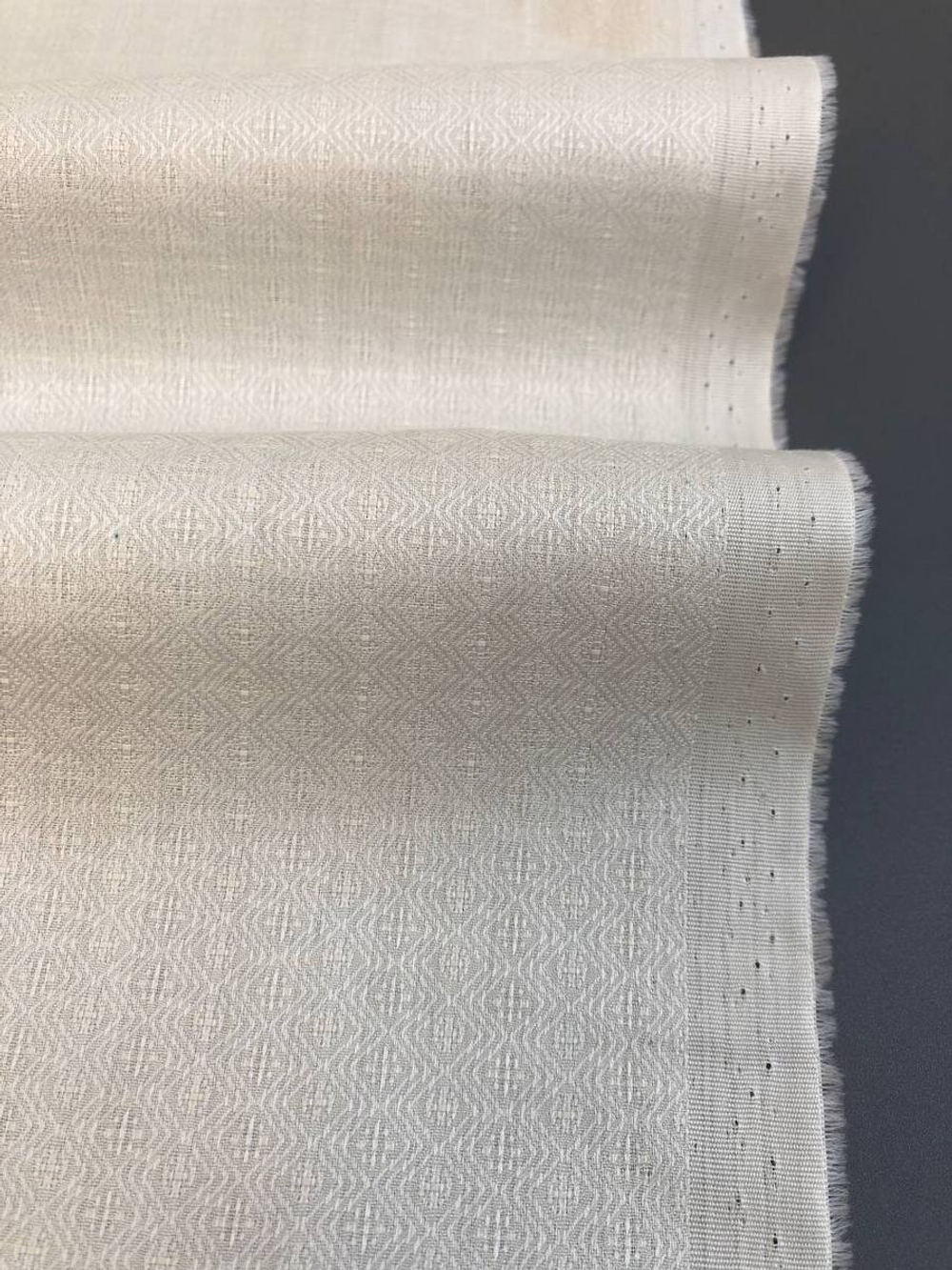 Коттон сорочка, молочный, жаккард елочка NB#022