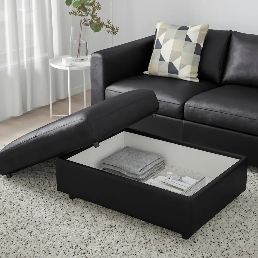 Пуф - VIMLE  IKEA/  ВИМЛЕ ИКЕА,  98х73 см,  черный