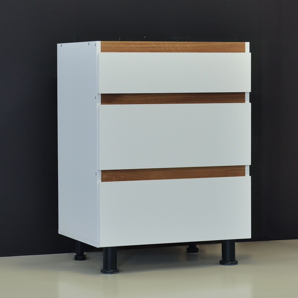 Кухня Валенсия 340 см (12 модулей) без столешницы / белый ЛДСП, массив дуба