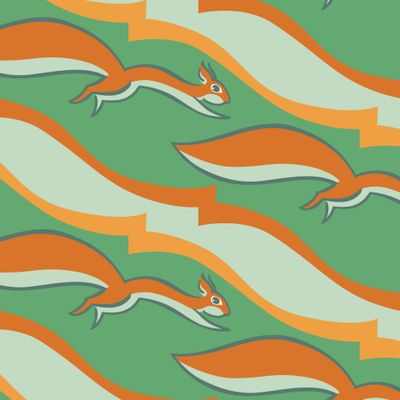 Диагональный узор с бегущими белками (зеленый)