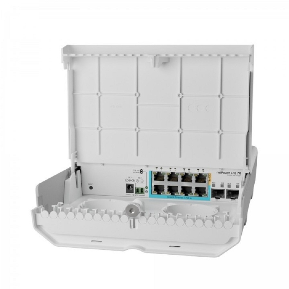 Коммутатор MikroTik CSS610-1Gi-7R-2S+OUT Уличный коммутатор netPower Lite 7R, 8Gbit ethernet, 2 SFP+