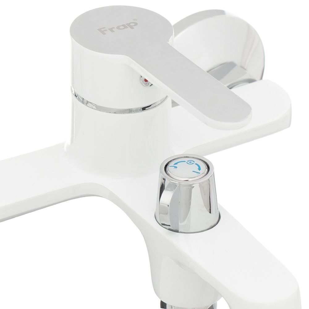 Смеситель для ванны, Frap, корот изл, с картриджем, бел, F3241