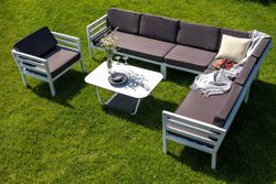 "Глория" модуль диванный правый, каркас из алюминия