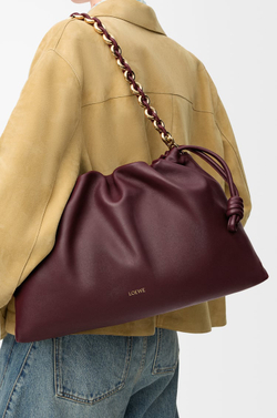 Loewe Большая сумка Flamenco из мягкой кожи ягненка наппа, бургунди