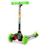 Самокат 3х-колес. 55 см, ручка макс. 62 см, зеленый, колеса PU свет цветные, макс. вес 45 кг