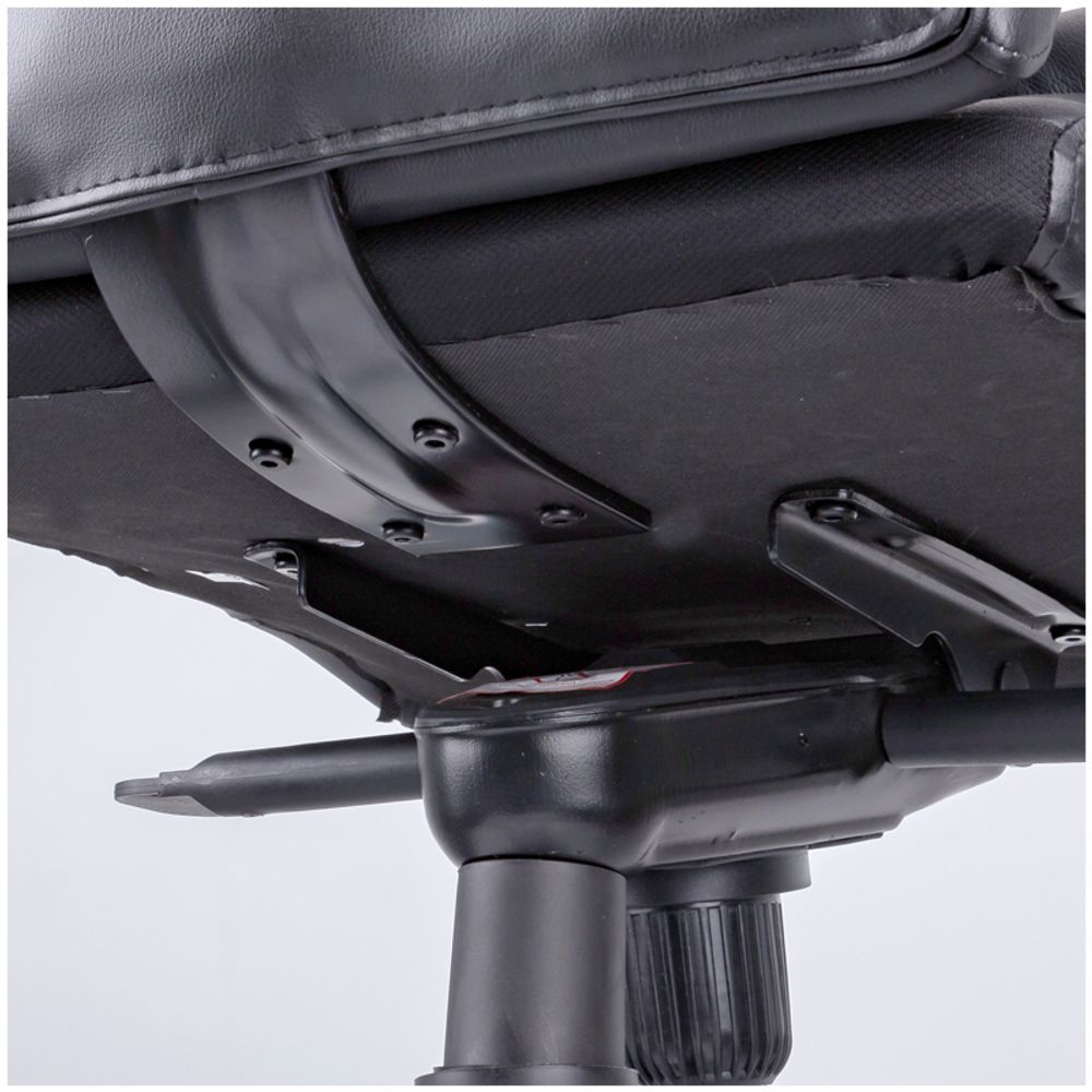 Кресло руководителя Helmi HL-E15 "Convention", кожа черная, мультиблок, хром