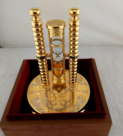 Песочные часы "Герб России" с фианитами (Златоуст)