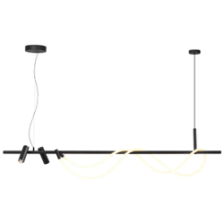 4391/40L HIGHTECH ODL24 301 черный/металл/канат Подвесной св-к с раздельн. вкл IP20 LED 40W 1580Лм 4000K CORDA