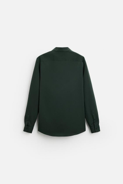 ZARA РУБАШКА ИЗ ЭЛАСТИЧНОЙ ТКАНИ, ЗЕЛЕНЫЙ