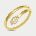 Кольцо женское из желтого золота 585 пробы с фианитами (арт. 91287)
