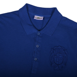Монотонное поло Lacoste синего цвета с крупным гербом, L slim