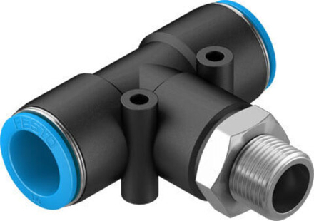 QST-3/8-16 Тройник с цанговым зажимом и резьбой