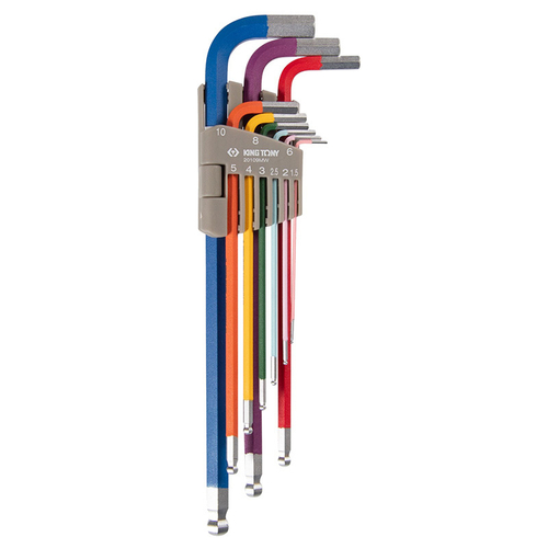 KING TONY (20109MW) Набор Г-образных шестигранников 1.5-10 мм, длинные, с шаровым окончанием, 9 предметов